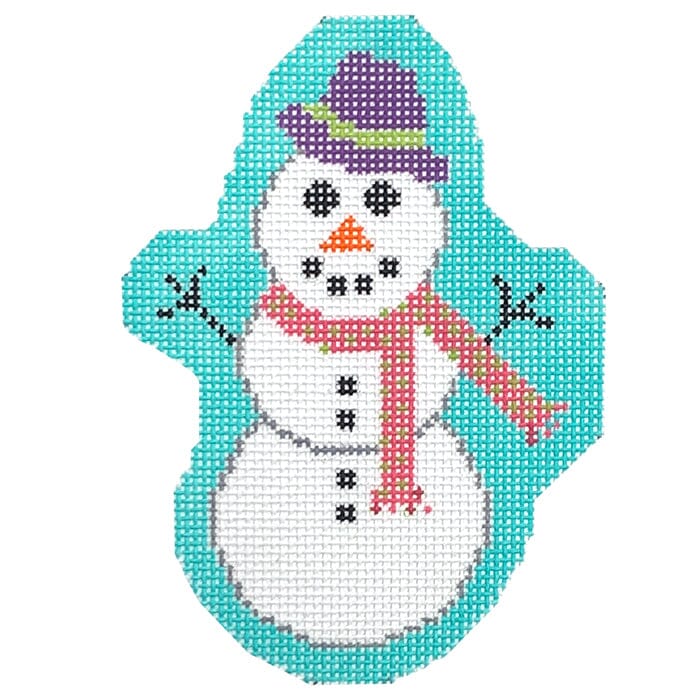 Snowman Painted Canvas Stitch Rock Designs  - 1