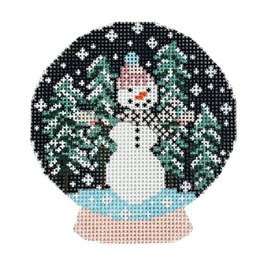 Snowman Snowglobe Painted Canvas Rachel Barri Designs 