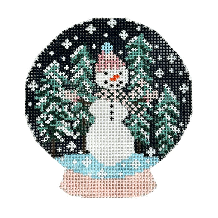 Snowman Snowglobe Painted Canvas Rachel Barri Designs 
