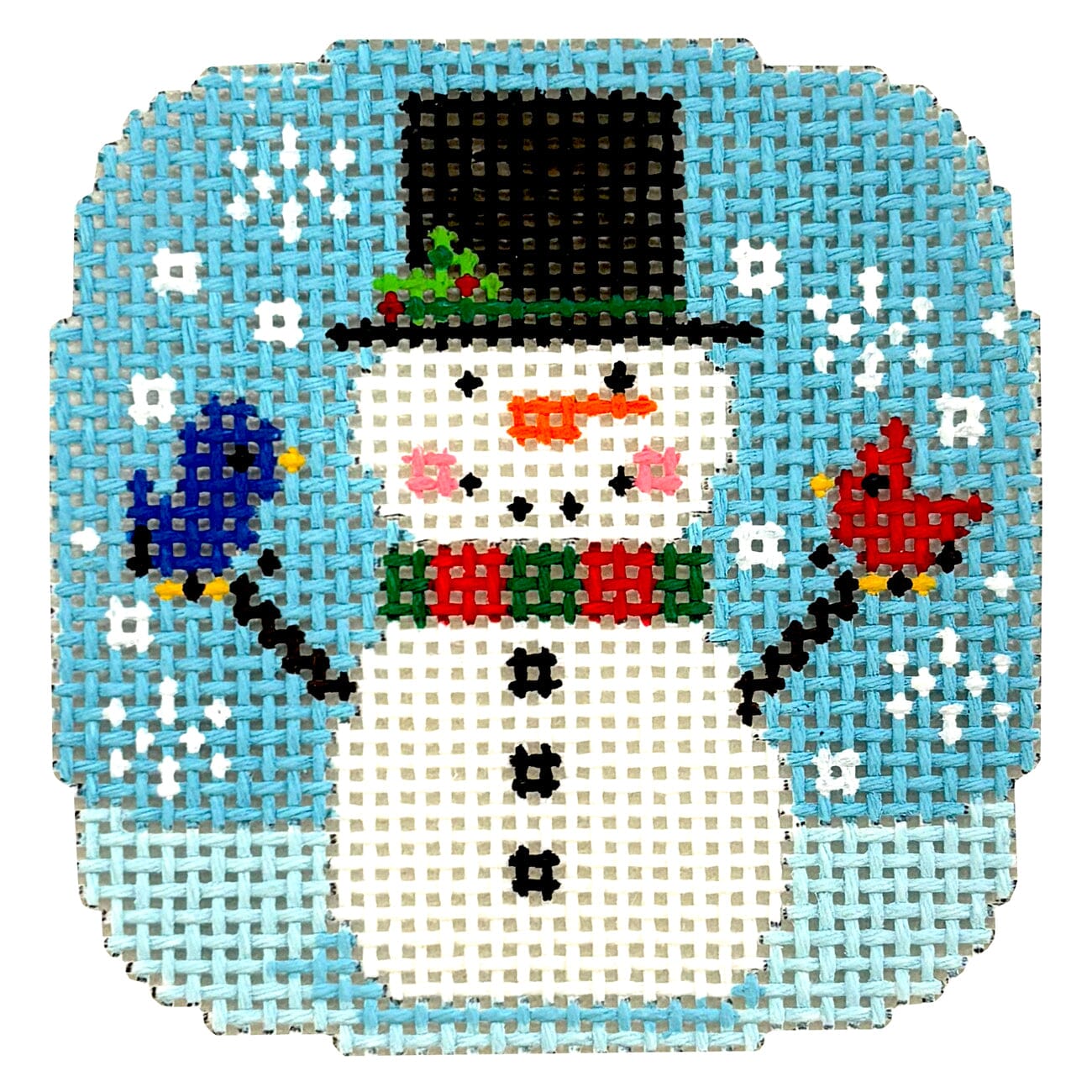 Snowman Squircle Painted Canvas Pepperberry Designs 
