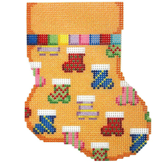 Socks Repeat Mini Sock Printed Canvas Two Sisters Needlepoint 