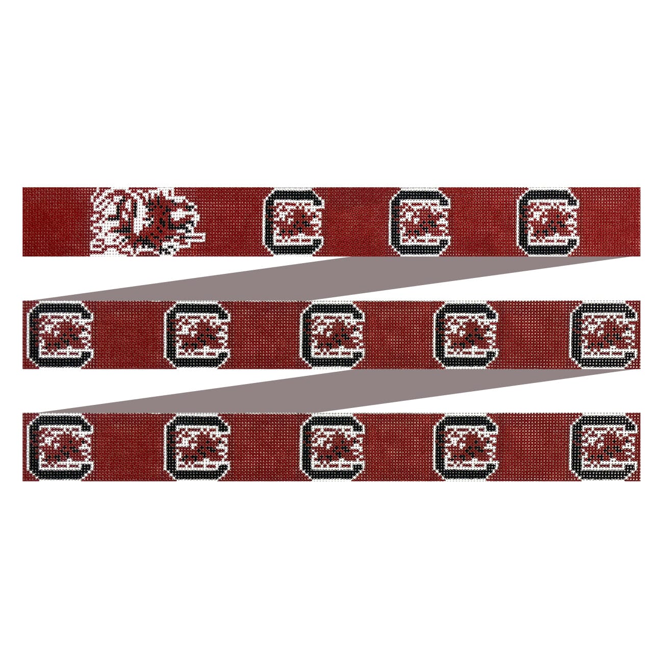South Carolina Gamecocks Belt on Maroon Painted Canvas Elm Tree Needlepoint  - 1