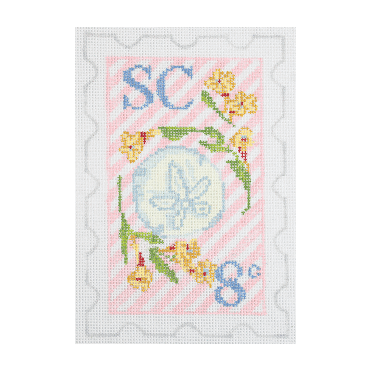 South Carolina Stamp Painted Canvas Initial K Studio  - 1