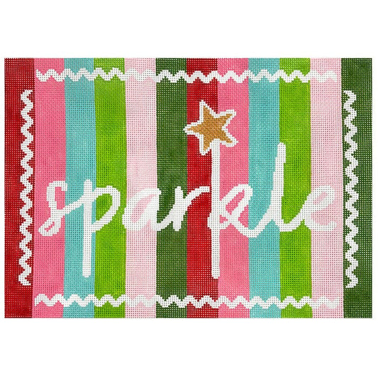 Sparkle on Stripes Painted Canvas NDLPT Designs 