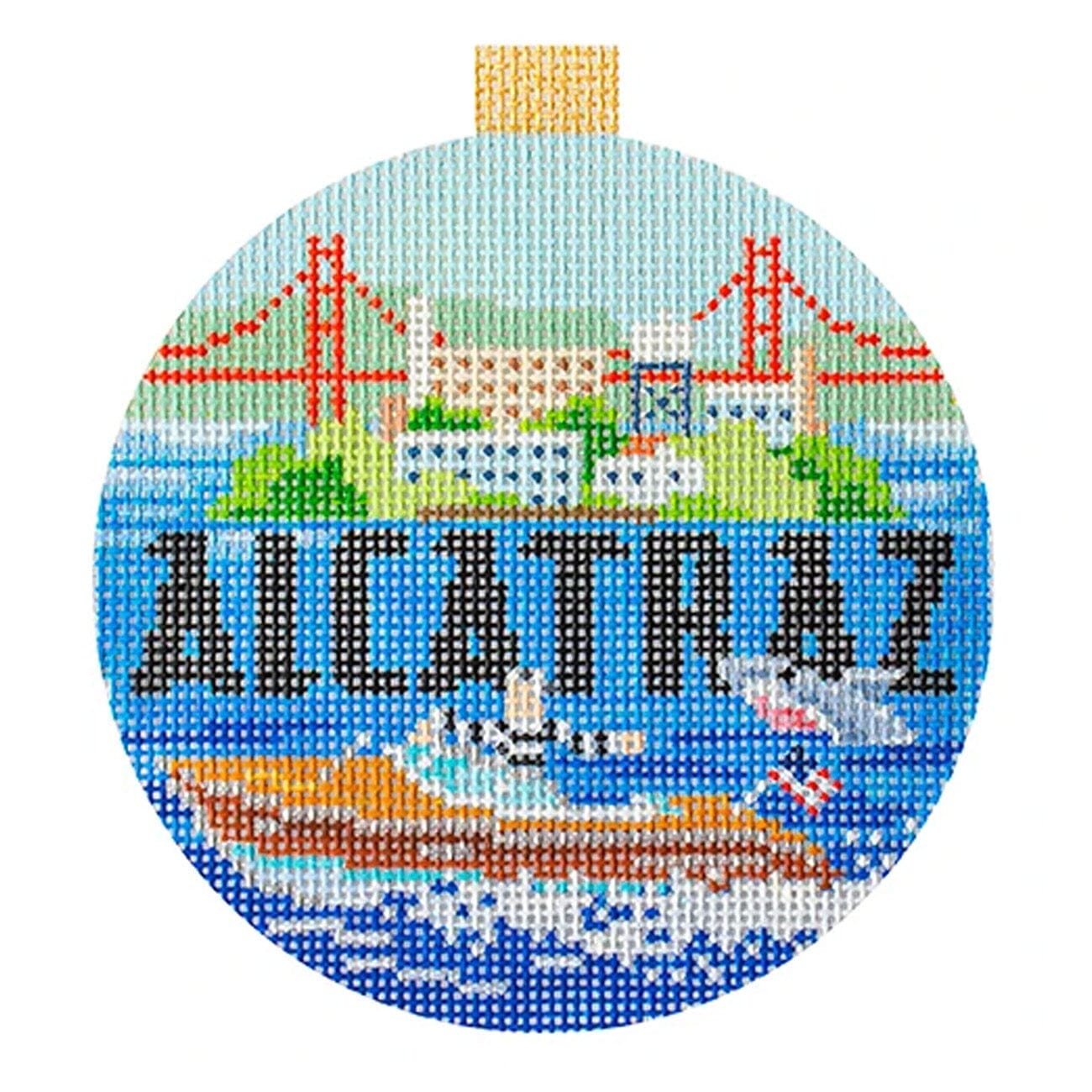 Spooky Spots   Alcatraz with Stitch Guide Painted Canvas Kirk & Bradley  - 1