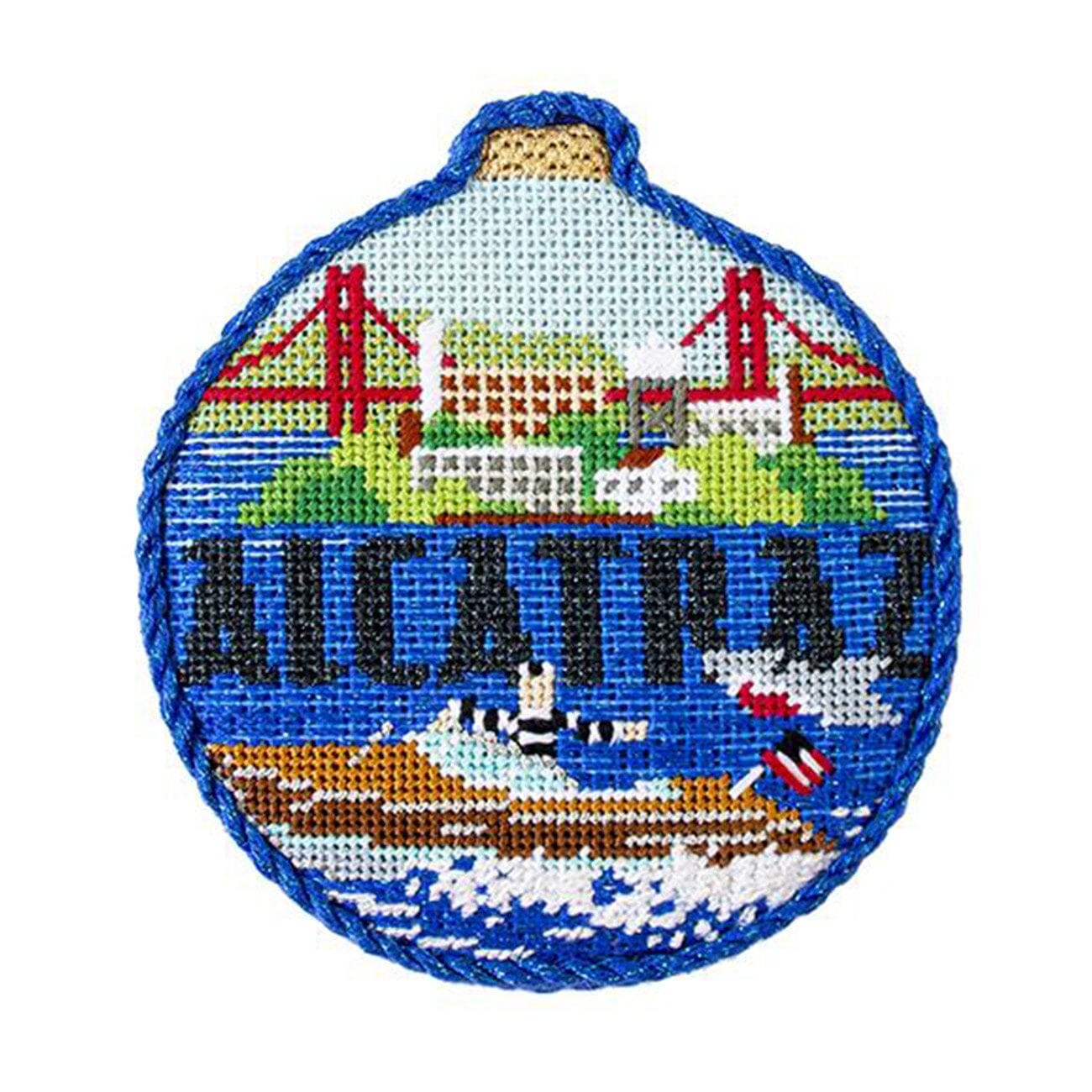Spooky Spots   Alcatraz with Stitch Guide Painted Canvas Kirk & Bradley  - 2