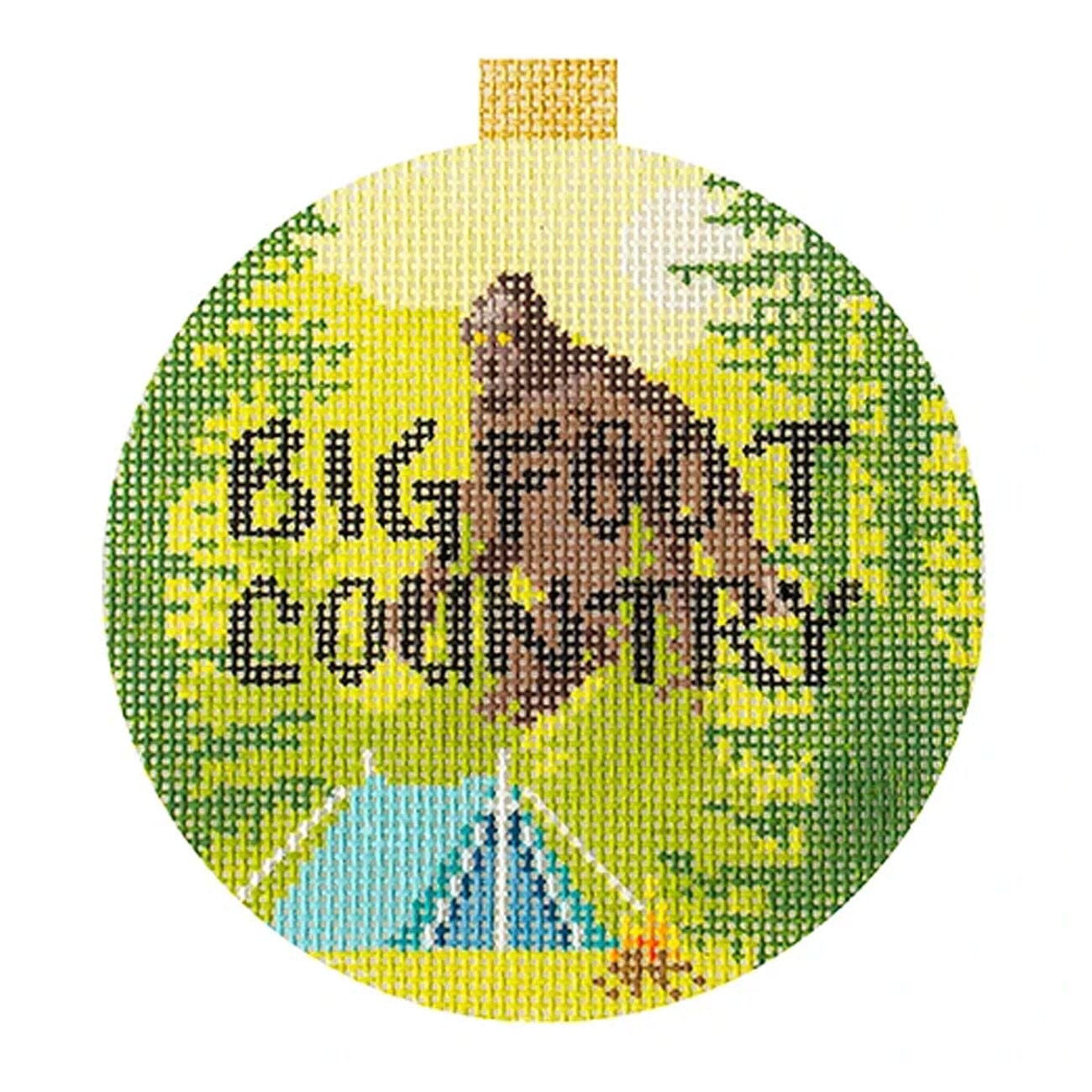 Spooky Spots   Big Foot Country with Stitch Guide Painted Canvas Kirk & Bradley  - 1
