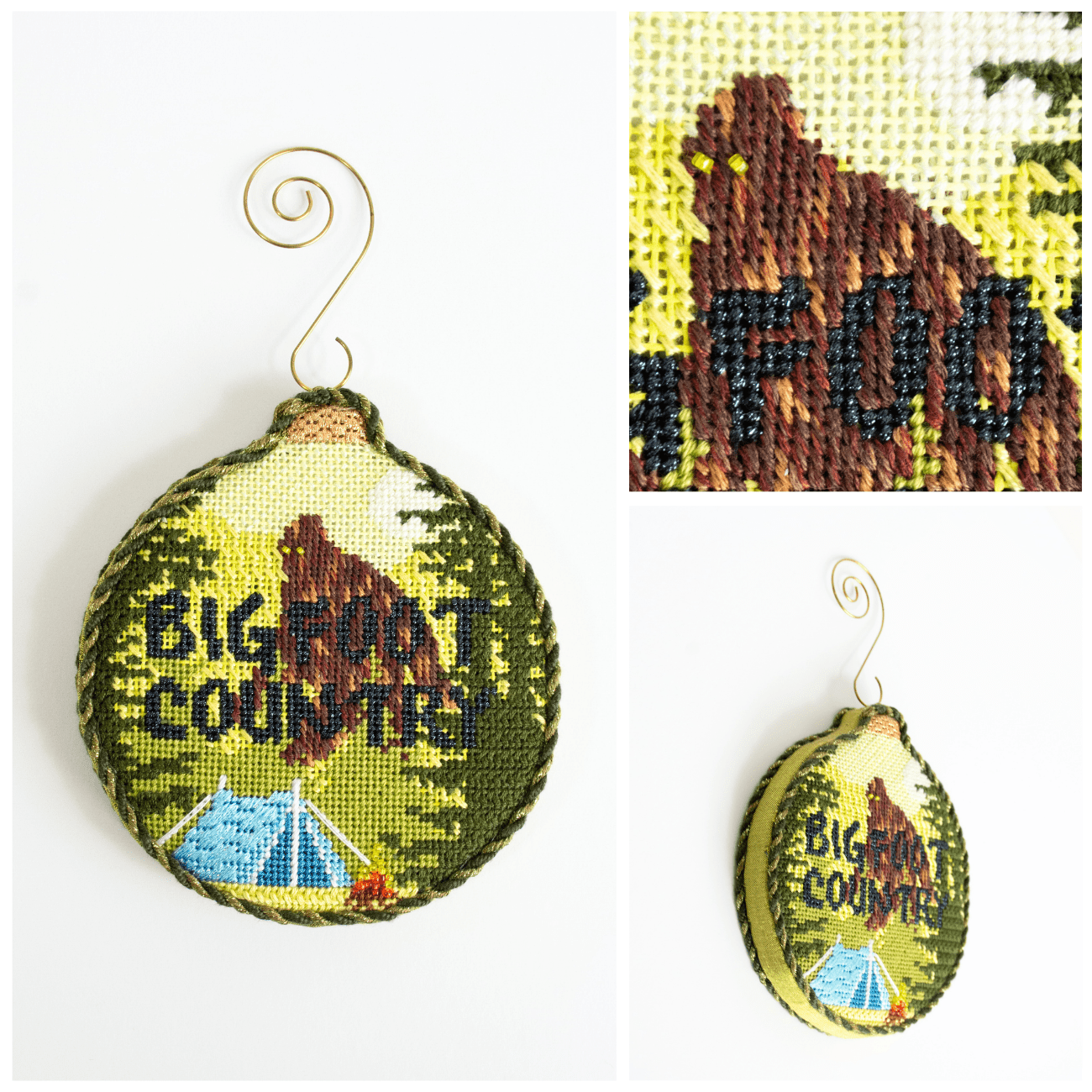 Spooky Spots   Big Foot Country with Stitch Guide Painted Canvas Kirk & Bradley  - 3