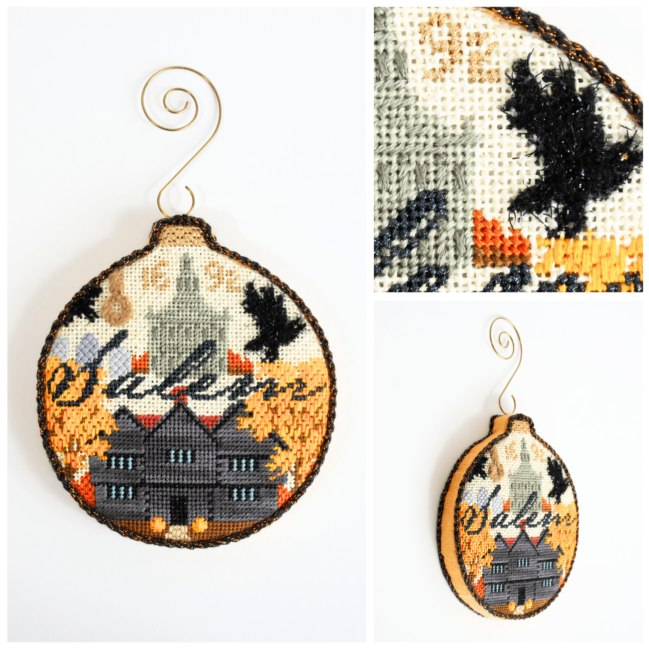 Spooky Spots   Salem with Stitch Guide Painted Canvas Kirk & Bradley  - 3