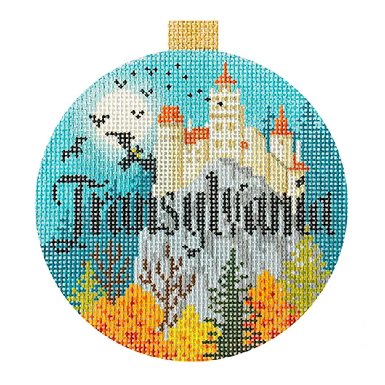 Spooky Spots   Transylvania with Stitch Guide Painted Canvas Kirk & Bradley  - 1