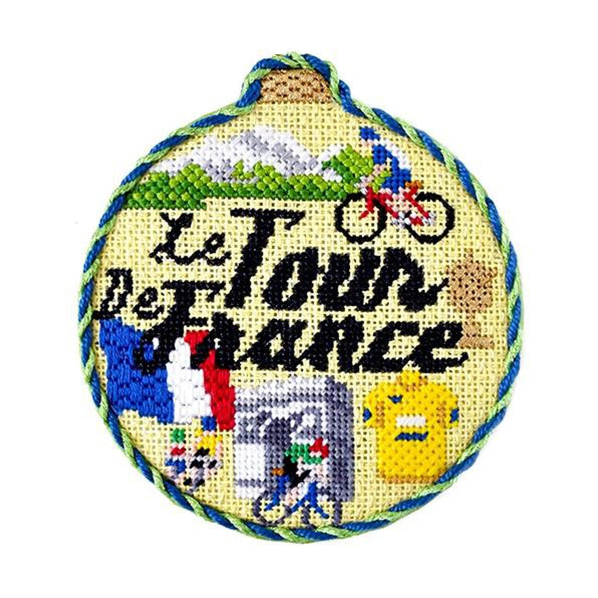 Sporting Round   Tour de France with Stitch Guide Painted Canvas Kirk & Bradley  - 2