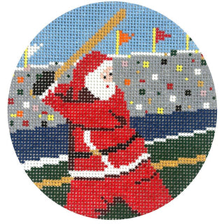 Sporty Santa   Baseball Painted Canvas Ann Kaye Studio 
