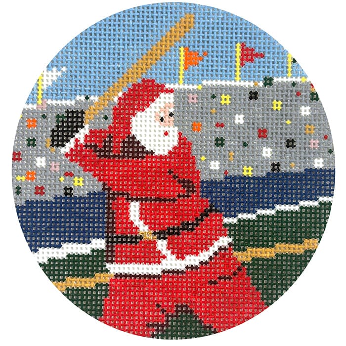 Sporty Santa   Baseball Painted Canvas Ann Kaye Studio 
