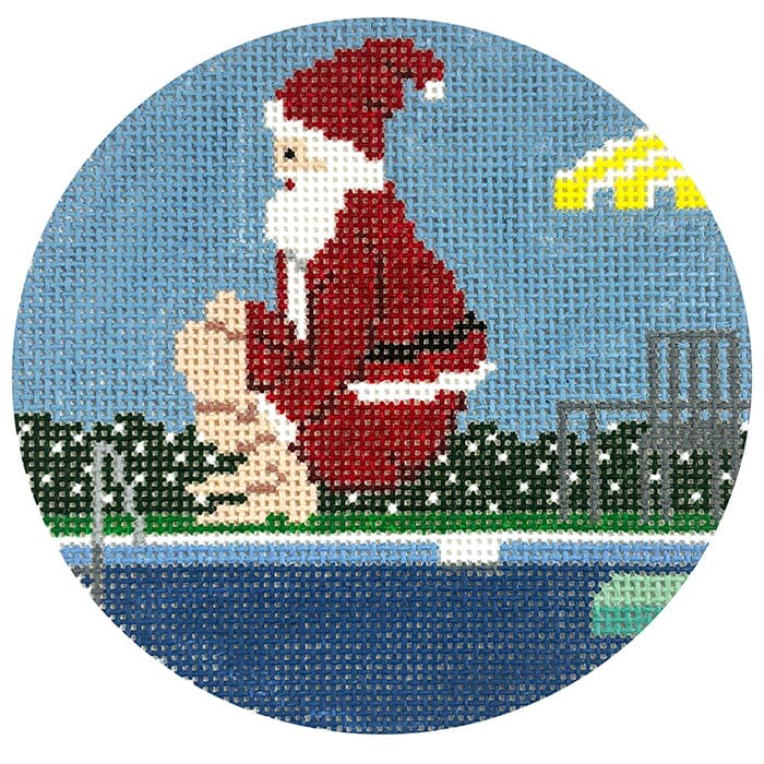 Sporty Santa - Cannonball Painted Canvas Ann Kaye Studio 