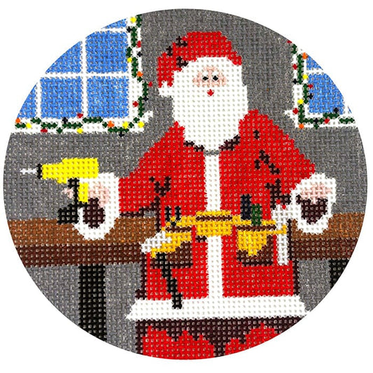 Sporty Santa - Handy Painted Canvas Ann Kaye Studio 