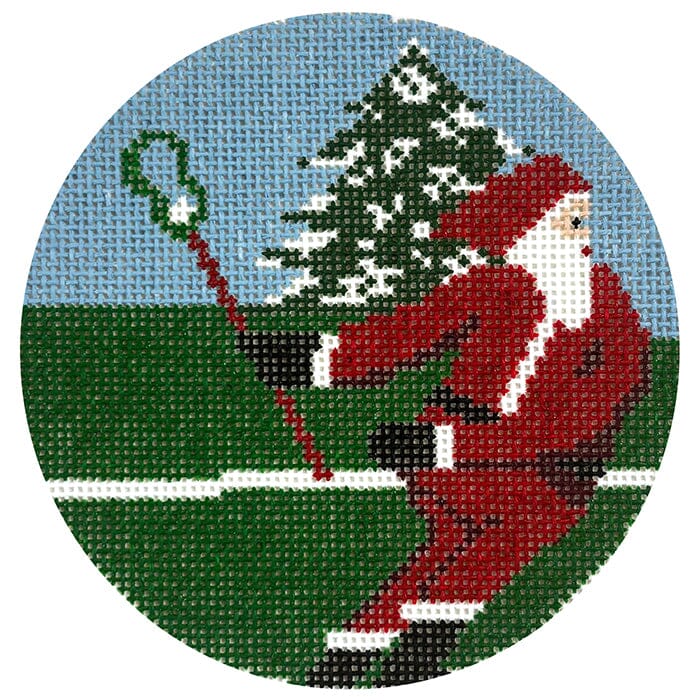 Sporty Santa - Lax Bro Painted Canvas Ann Kaye Studio 