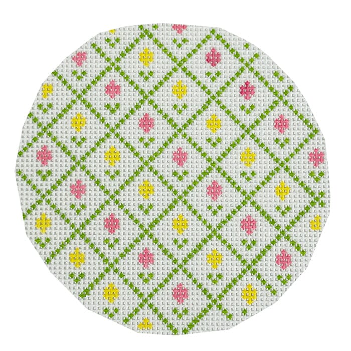 Spring Circle   Pink/Yellow ABC Painted Canvas Atlantic Blue Canvas  - 1