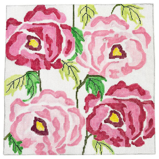 Spring Climbing Roses 14" Painted Canvas Jean Smith 