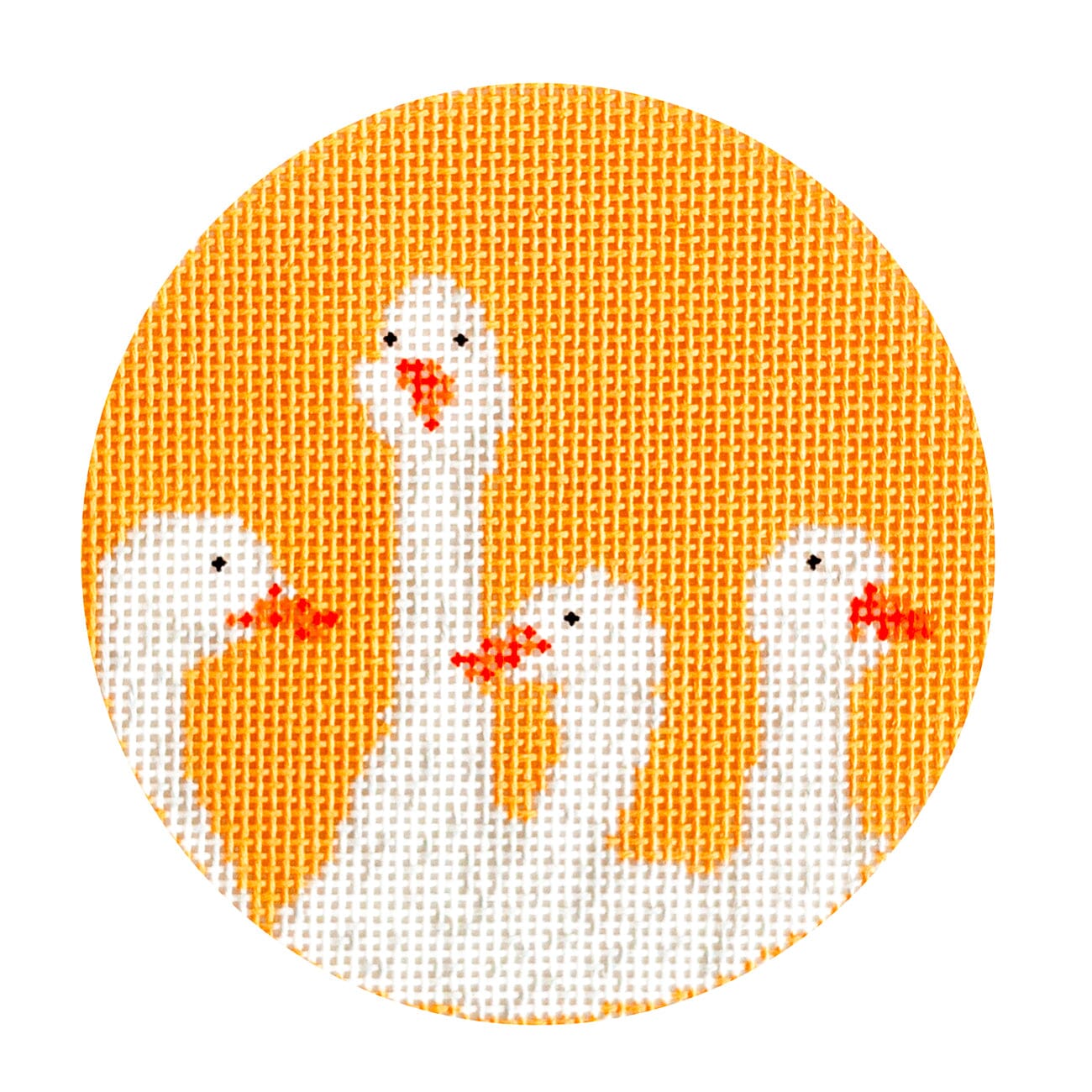 Spring Geese Round Painted Canvas Goodpoint Needlepoint  - 1