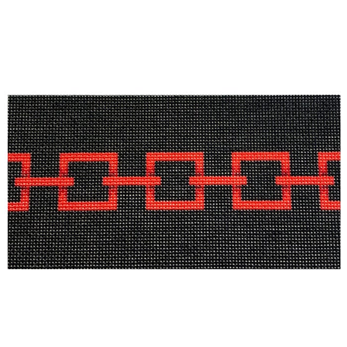 Square Link Insert Black/Red Printed Canvas Two Sisters Needlepoint 
