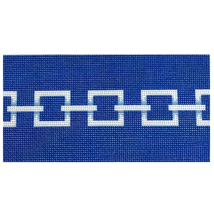 Square Link Insert Blue/White Printed Canvas Two Sisters Needlepoint 
