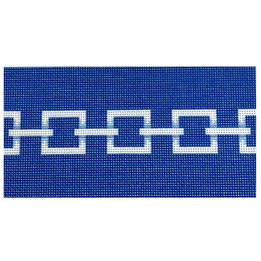 Square Link Insert Blue/White Printed Canvas Two Sisters Needlepoint 