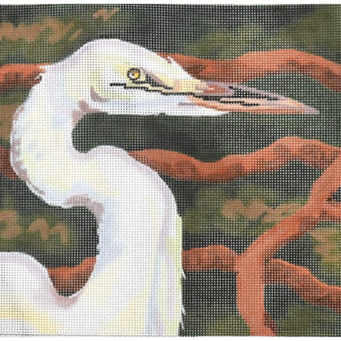 Squares: Egret Painted Canvas Chris Lewis Distributing