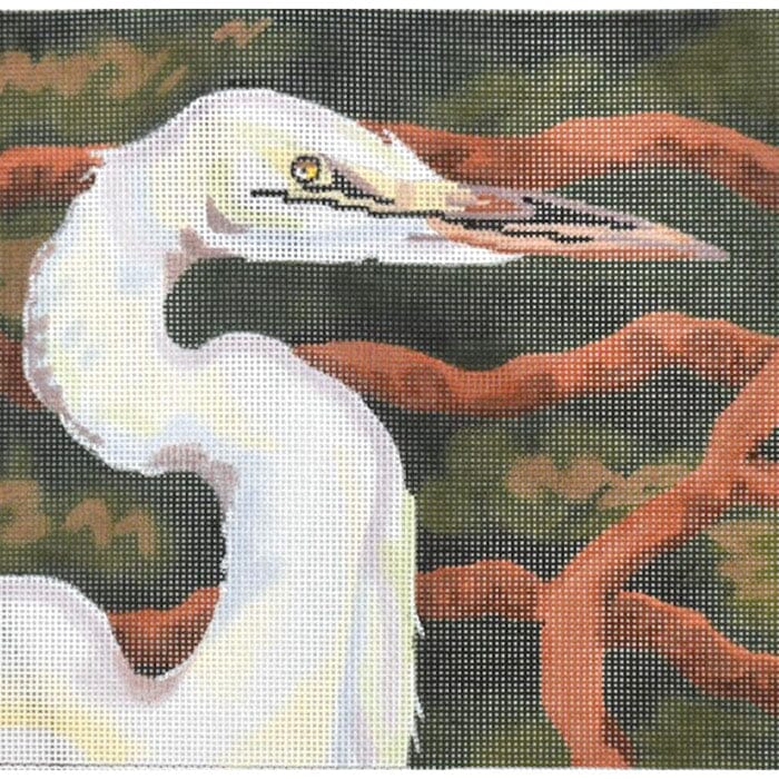 Squares: Egret Painted Canvas Chris Lewis Distributing - 1