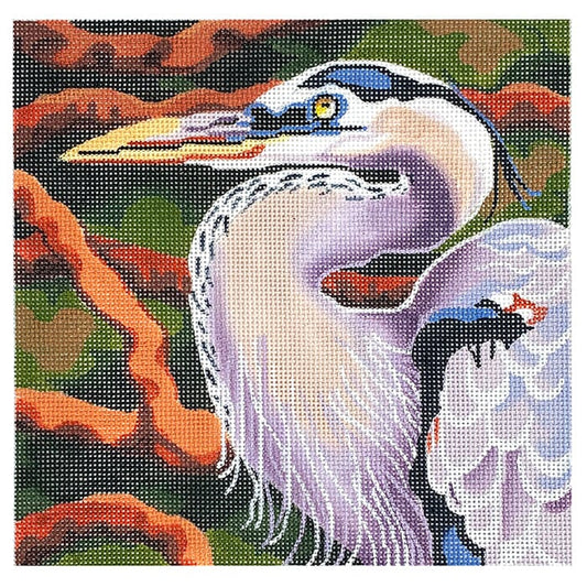Squares: Heron Painted Canvas Whimsy & Grace 