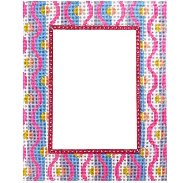 Squiggle Frame   Warm Painted Canvas Rachel Barri Designs  - 1