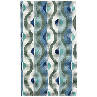 Squiggle Insert   Cool Greens Painted Canvas Rachel Barri Designs 

