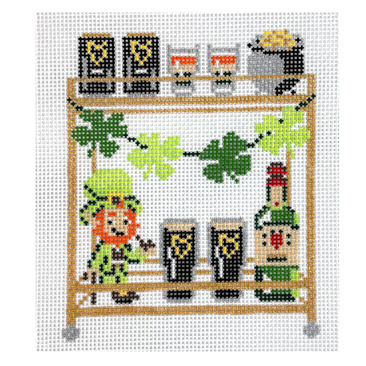St. Patrick's Bar Cart Painted Canvas Morgan Julia Designs  - 1