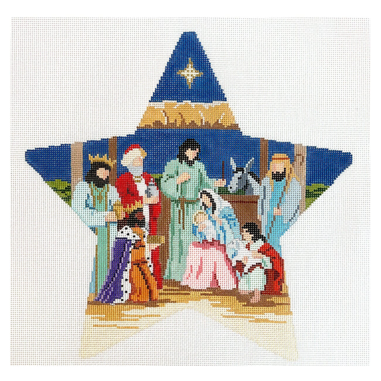 Star Nativity, Tree Topper Painted Canvas Susan Roberts Needlepoint Designs Inc.  - 1