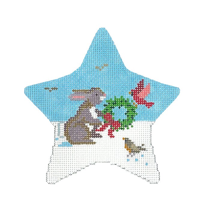 Star, Rabbit with Birds Painted Canvas Susan Roberts Needlepoint Designs Inc.  - 1