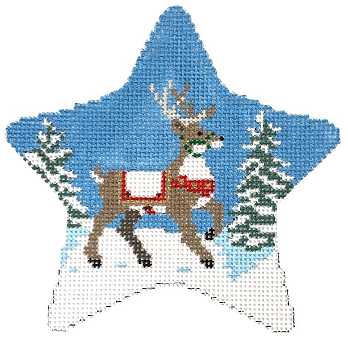 Star Reindeer #18 Painted Canvas Susan Roberts Needlepoint Designs Inc. 