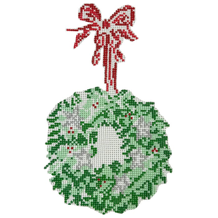 Star Wreath Painted Canvas Walker's Needlepoint 
