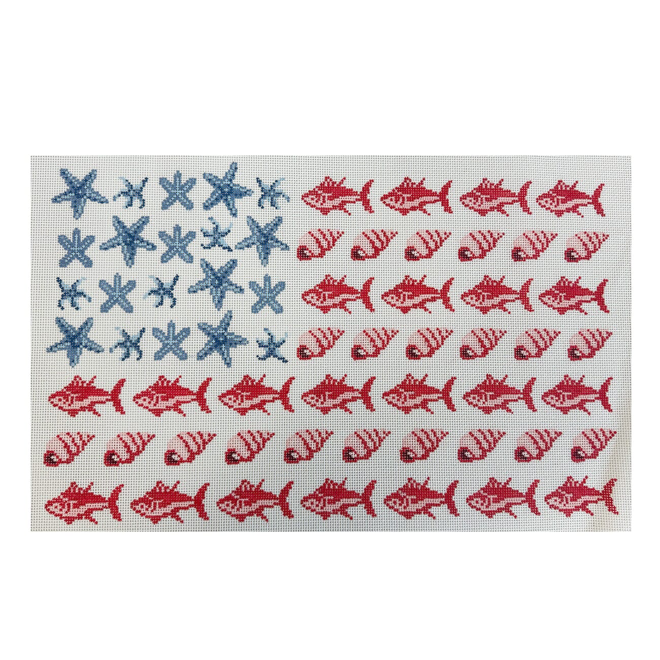 Starfish & Stripes Painted Canvas Maura Nolan Designs 
