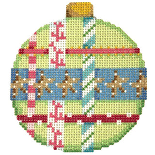 Starfish/Ribbon Ball Ornament Printed Canvas Two Sisters Needlepoint 
