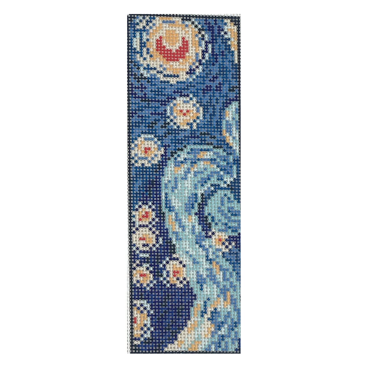 Starry Night Bookmark Painted Canvas Atlantic Blue Canvas  - 1