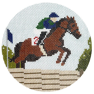 Steeplechase Round Painted Canvas Ann Kaye Studio 
