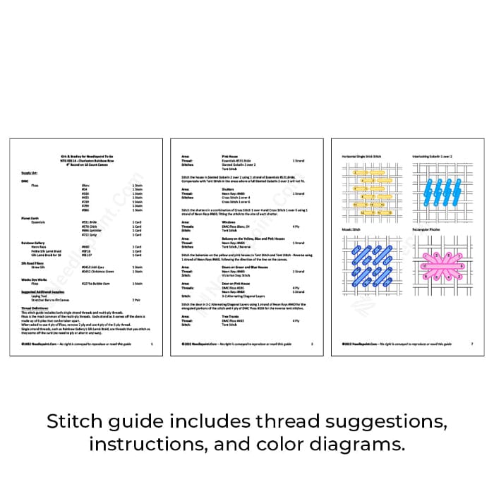 Stitch Guide   Multicolored Chill Pill Stitch Guides/Charts Morgan Julia Designs 
