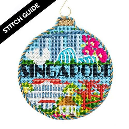 Stitch Guide- Singapore Travel Round Stitch Guides/Charts Kirk & Bradley 