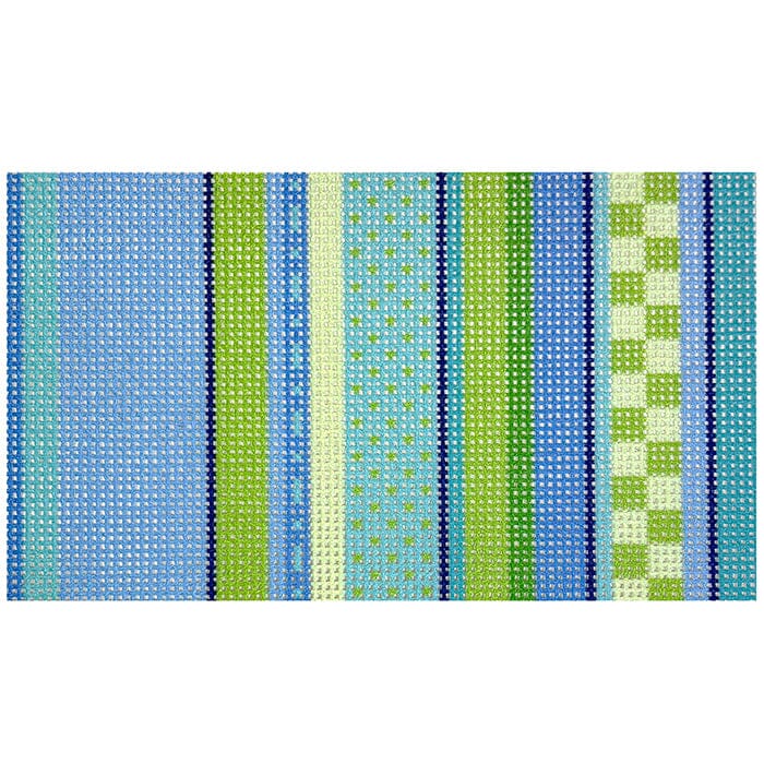 Stitch Stripe Clutch Insert   Cool Printed Canvas Two Sisters Needlepoint 
