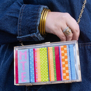 Stitch Stripe Clutch Insert Kit   Multi Kits Needlepoint To Go 
