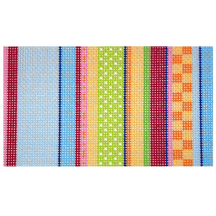 Stitch Stripe Clutch Insert - Multi Printed Canvas Two Sisters Needlepoint 