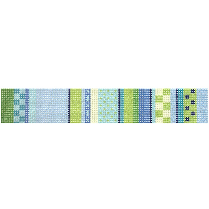 Stitch Stripe Key Fob/Cool Printed Canvas Two Sisters Needlepoint 