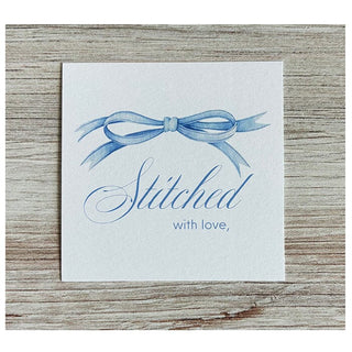 Stitched With Love   Blue Bow Gift Tag Pack Accessories Caroline Webb Designs 
