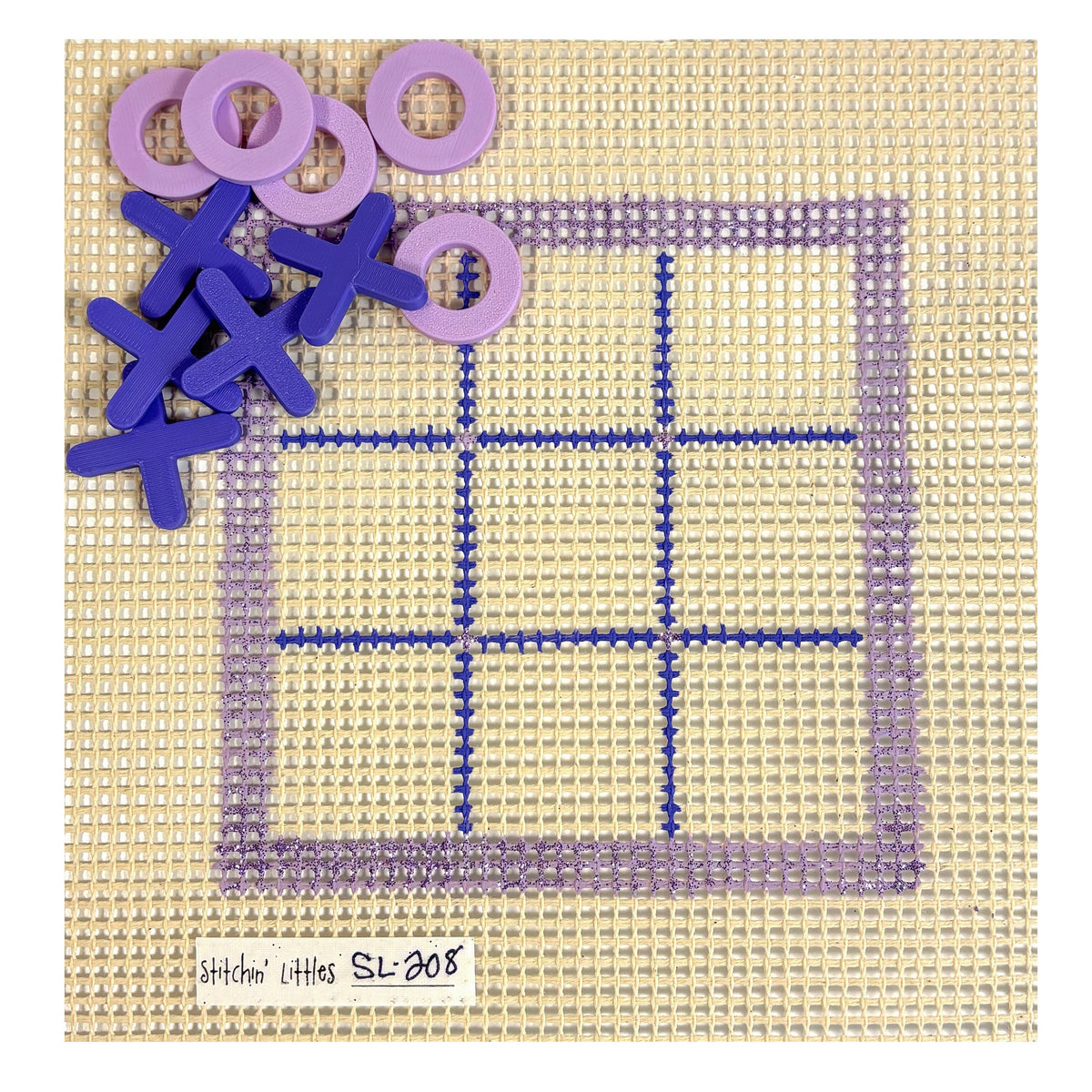 Stitchin' Littles Kit   Tic Tac Toe, Purple Passion Kits Purple Palm Designs  - 1