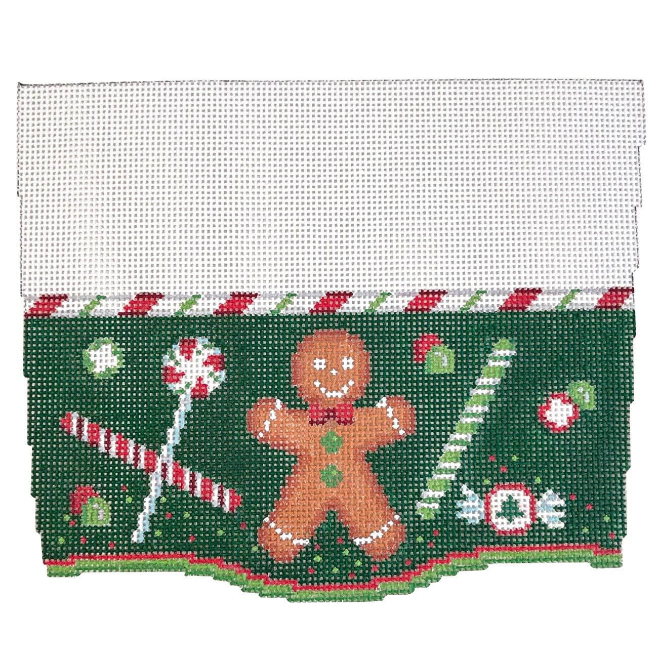 Stocking Cuff, Gingerbread and Candy Painted Canvas Susan Roberts Needlepoint Designs Inc.  - 1