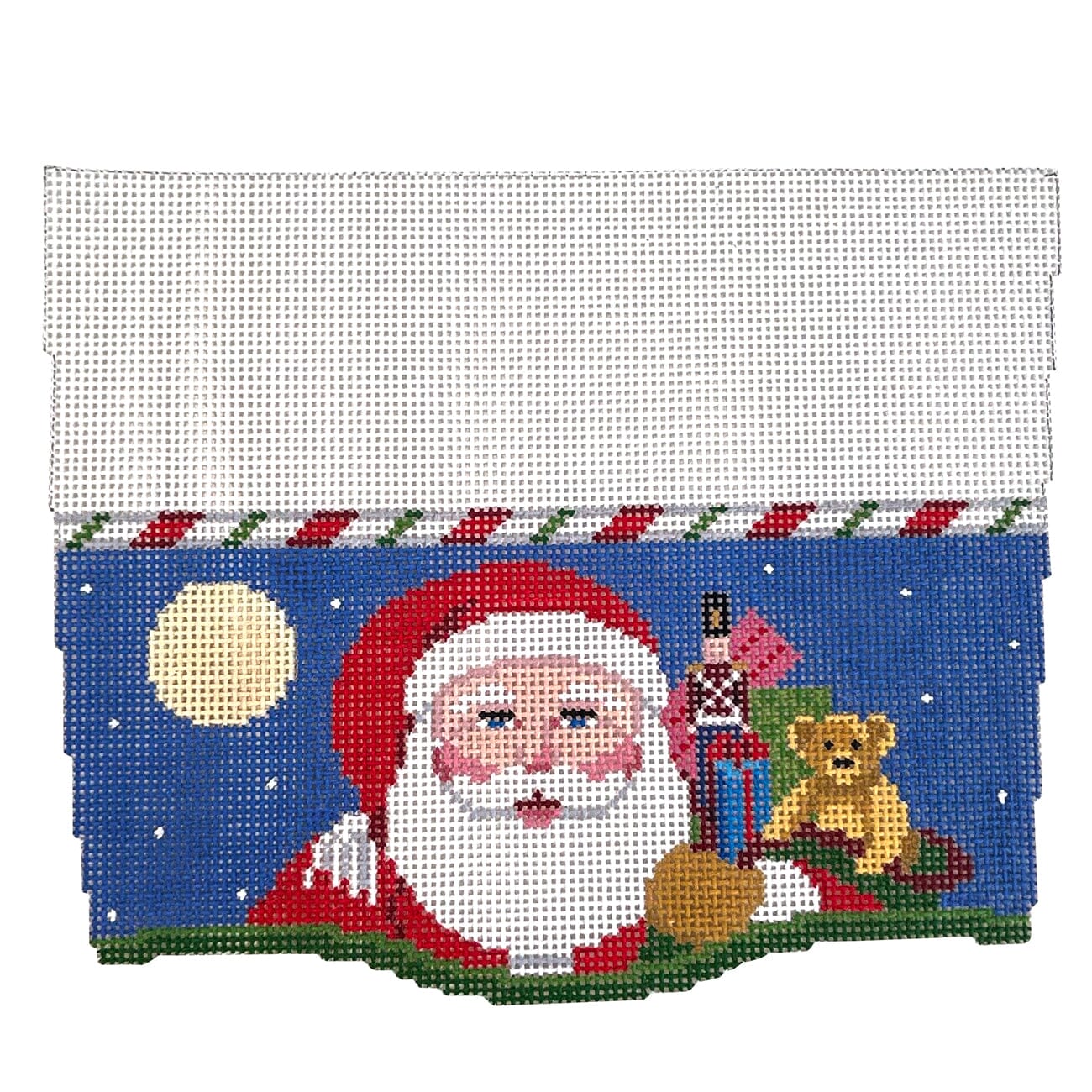 Stocking Cuff, Santa and Bag Painted Canvas Susan Roberts Needlepoint Designs Inc.  - 1